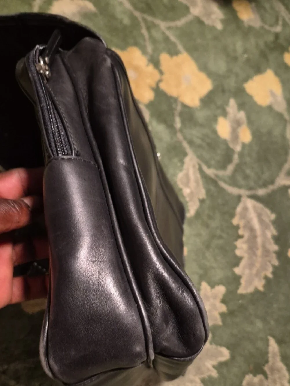 Coach Black Leather Double-Buckle Briefcase